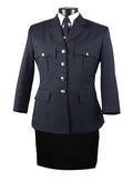 Ladies Single Breasted 4 Button Navy Tunic Jacket