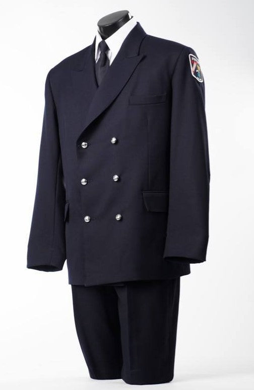 Mens Double Breasted 6 Button Navy Tunic Jacket