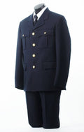 Mens Single Breasted 4 Button Navy Tunic Jacket