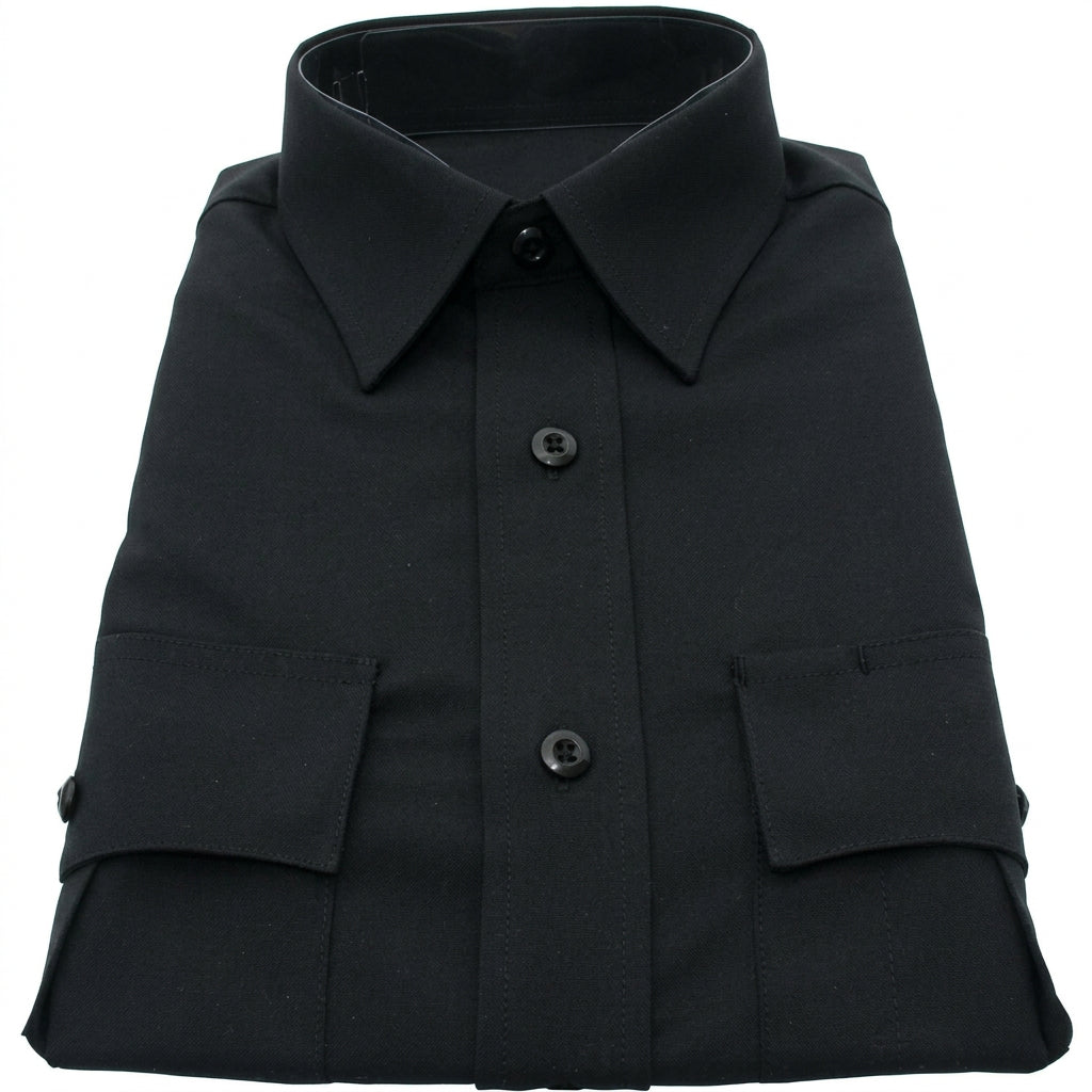 Ladies Navy Military Style Polywool Shirt Long Sleeve